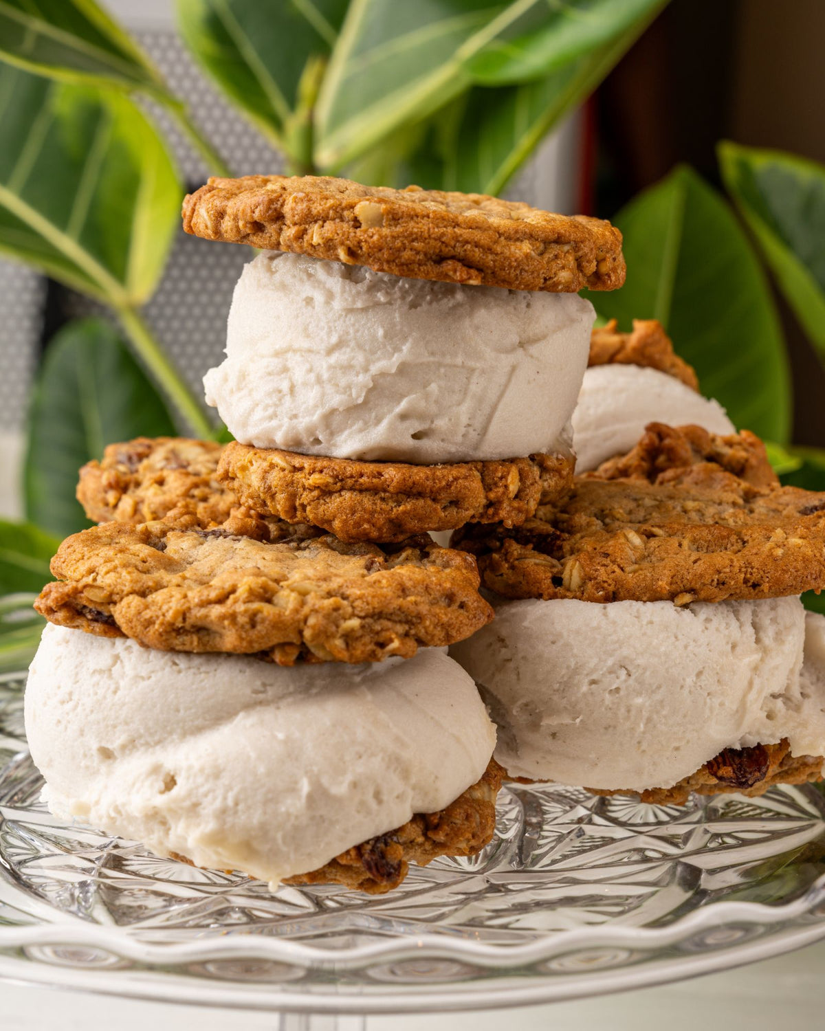 Stack of dairy-free Horchata ice cream sandwiches from Cajou