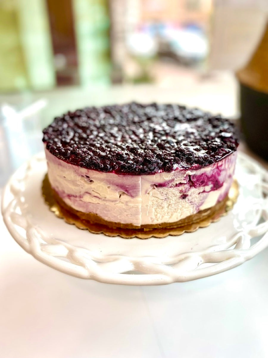 Blueberry cheesecake ice cream cake
